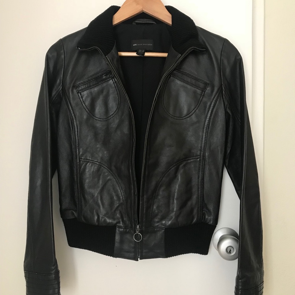 Mango 100% sheep leather jacket